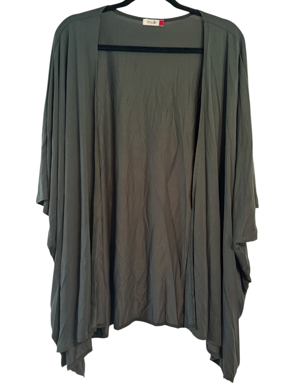 Tulip B Army Green Oversized Open Front Kimono / Cardigan